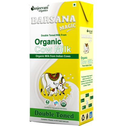Cow Milk | Double Tonned Milk - USDA Organic – High In Vitamin A &amp; D And Calcium - No Antibiotic, No Stress Hormones, No Adulteration, No Contamination &amp;amp; Preservatives Free – Barsana Magic – 1000ml