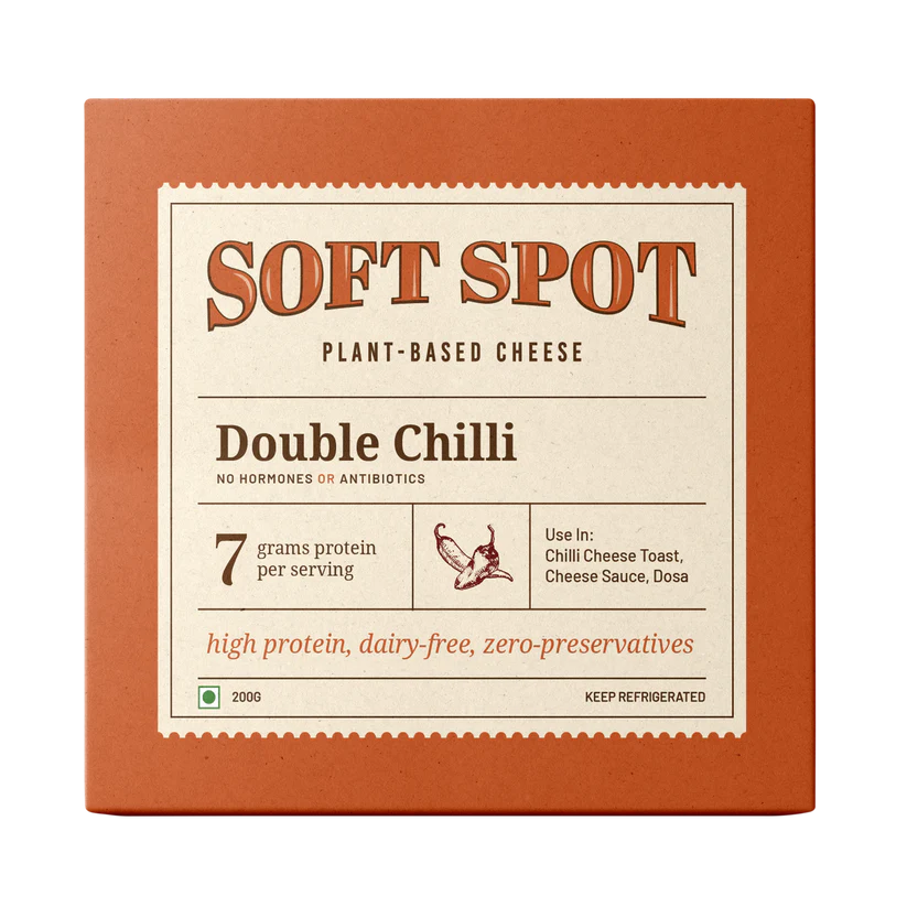 Cheese | Double Chilli Cheese (Grates &amp; Melts)-Plant Based Cheese -Vegan - High Protein- Gluten Free, Dairy Free &amp;amp; Lactose Free-Zero Preservatives – Soft Spot Foods – 200gm