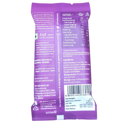 Chocolate Bar | Double Chocolate Duet (Protein Bar) – 10g Protein – Real Chocolate – No Added Artificial Preservatives &amp; No Added Sugar – Freely – 44gm