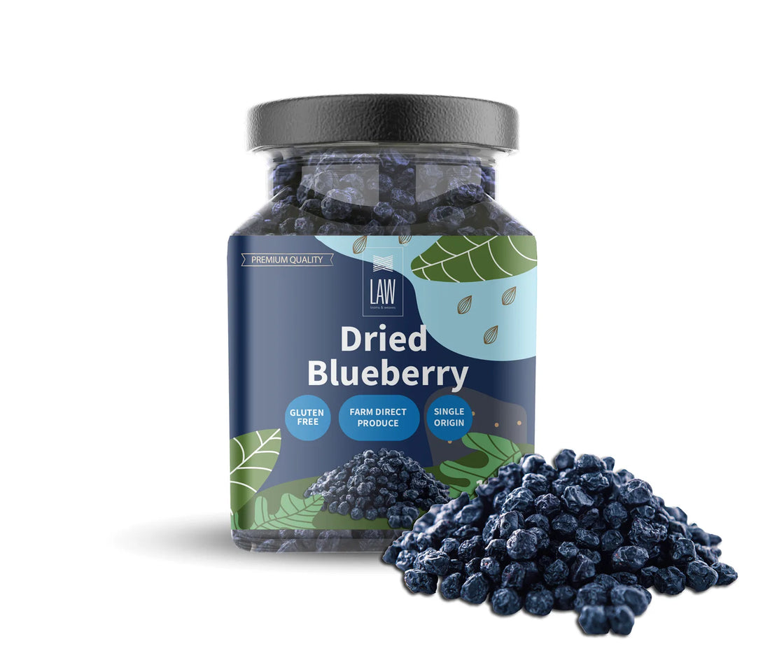 Blueberry | Dried - 100% Natural - Single Origin - Gluten Free, No Additives & No Added Preservatives - Looms And Weaves - 200gm