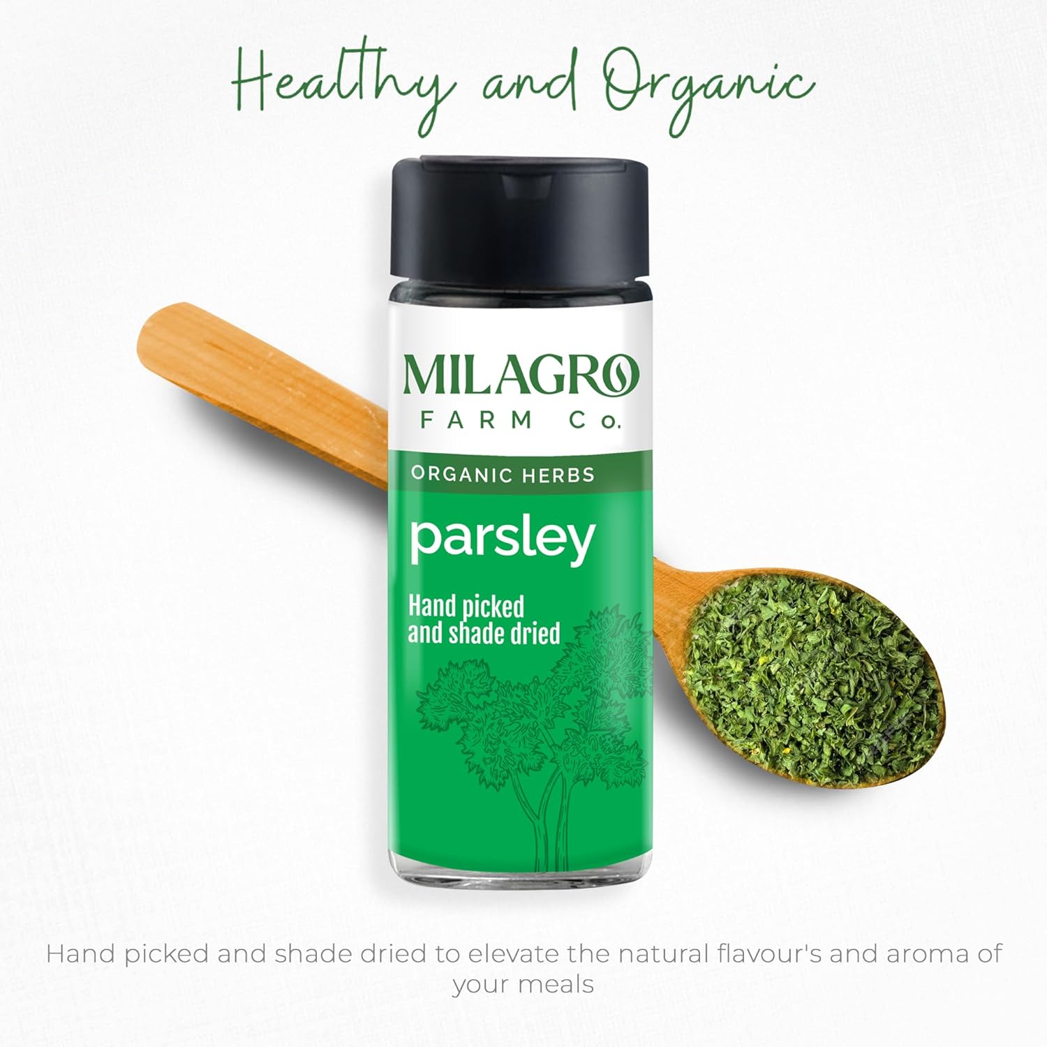 Seasoning | Parsley Seasoning - Hand Picked And Shade Dried - Organic Herbs – Milagro Farm Co. – 25gm