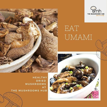 Dried Shiitake Mushrooms | 100% Natural - No Added Preservatives - The Mushroom Hub - 100gm