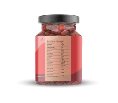Strawberry | Dried - 100% Natural - Single Origin - Gluten Free, Pesticide Free, No Additives, No Added Preservatives - Looms And Weaves - 200gm