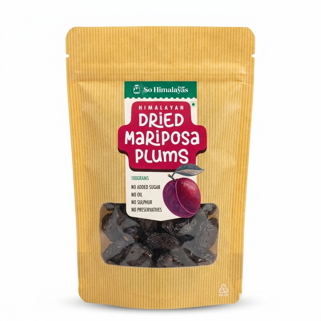 Chips | Dried Mariposa Plums - Natural - No Oil ,Sulphur, &amp;amp; No Added Sugar , No Preservatives - So Himalayas- 100gm