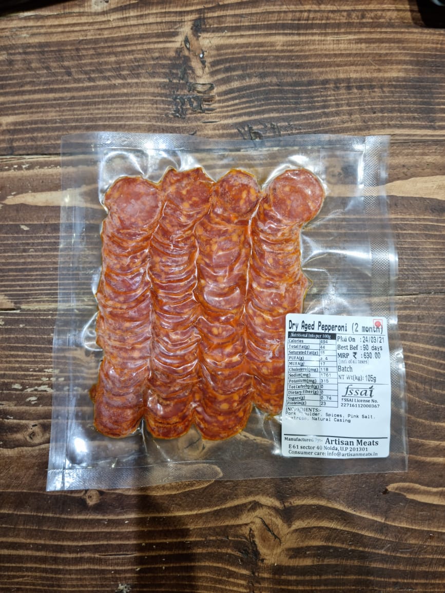 Dry Aged Pepperoni - Antibiotics And Hormone Free - 100gm