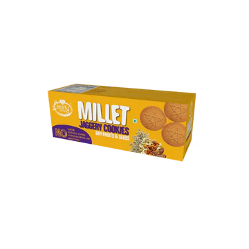 Millet Cookies |Dry Fruits & Seeds (Millet Jaggery Cookies) – Gluten Free, No Added Refined Sugar, No Maida & No Soda - Early Foods - 130gm