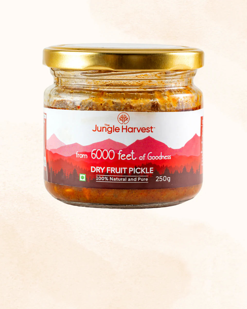 Pickle | Dry Fruit Pickle - 100% Natural And Pure -Nutrient-Rich Fusion, Antioxidant Power, Digestive Support- Chemical-Free Preparation , Preservatives Free - Jungle Harvest - 250gm