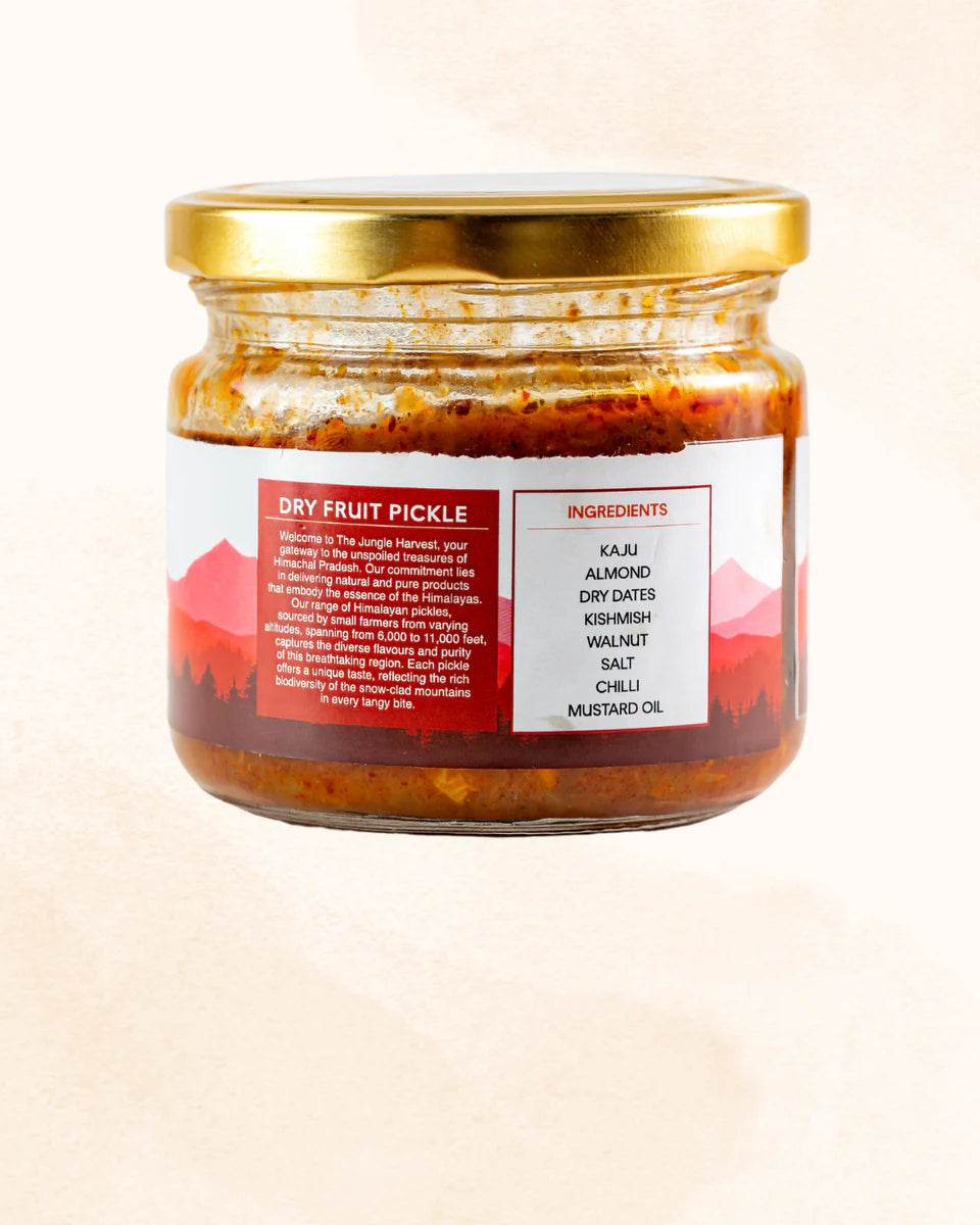 Pickle | Dry Fruit Pickle - 100% Natural And Pure -Nutrient-Rich Fusion, Antioxidant Power, Digestive Support- Chemical-Free Preparation , Preservatives Free - Jungle Harvest - 250gm