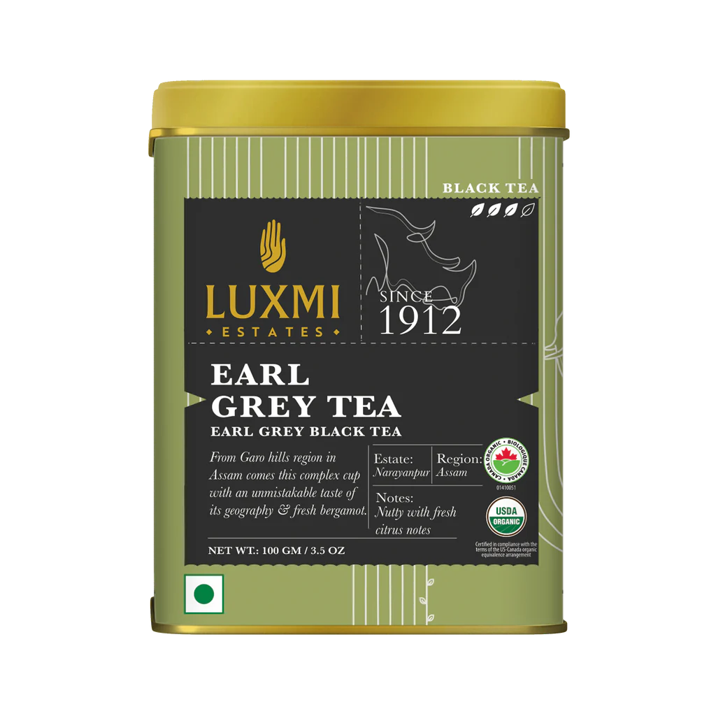 Tea | Earl Grey Tea (Black Tea) – USDA Organic - Luxmi Estates – 100gm