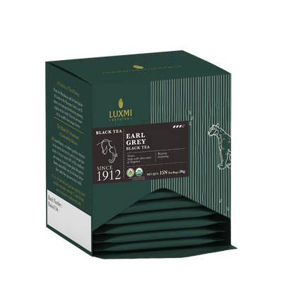 Tea | Earl Grey Tea (Black Tea) – USDA Organic - Luxmi Estates - 25 Tea Bags