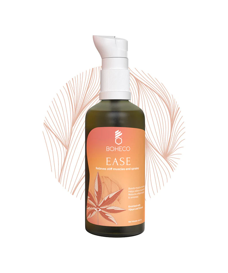 Sprains Oil | Ease Relieves Stiff Muscles – Enriched With Vijaya Leaf Extract - Vegan & Cruelty Free – Boheco Life – 50ml