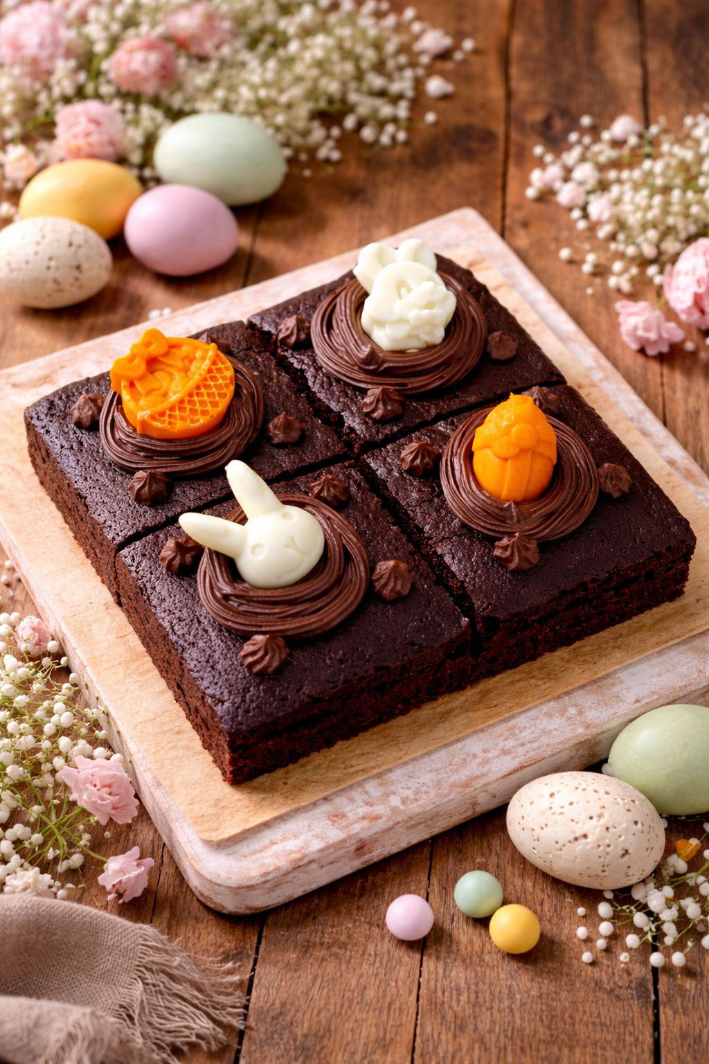 Easter Brownies - Chocolate Bunnies &amp; Eggs - Vegan, Gluten-Free &amp; Refined Sugar Free - Box of 4