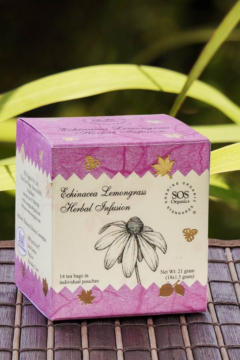 Echinacea Lemongrass Herbal Infusion – SOS Organics – 14Tea Bags