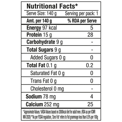 Yogurt | Greek Yogurt - Strawberry - 15g Protein - No Added Preservatives ,Zero Fat &amp; No Added Sugar - Epigamia - 140gm