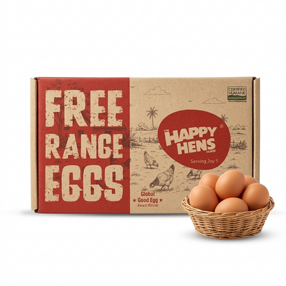 Eggs |High (Omega, Protein, Floate) – Free Range Egg – No Antibiotic &amp; Hormone Free –  Vitamin B9 Enriched Eggs, Increase Rbc, Healthy Heart &amp; Immunity Booster – Happy Hens Farms – 6pcs