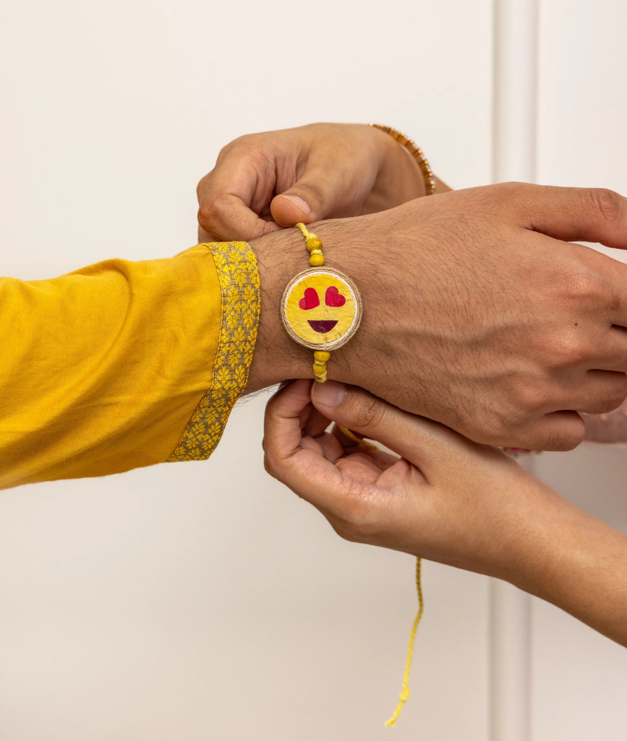 Rakhi |  Emojee Rakhi (Kids Rakhi)-Made With  Cotton, Jute, Wooden beads, Coconut shell  – Handcrafted – Eco Friendly – Nature’s Soul - Single Piece