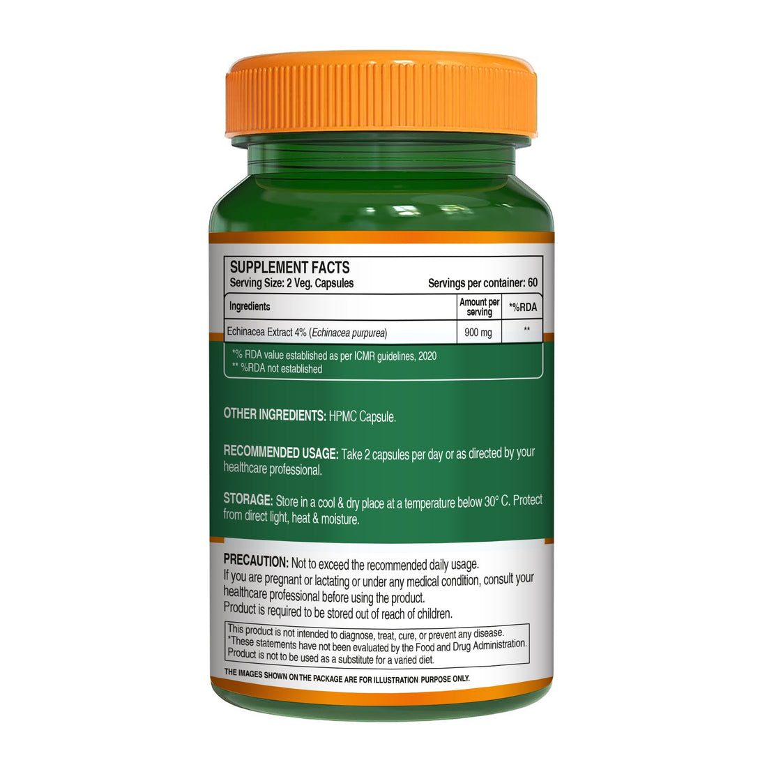 Echinacea | Purpurea Extract - Antioxidant, Immune Booster, and Anti-Inflammatory Support - Pure Nutrition - 400mg - 60 Tablets