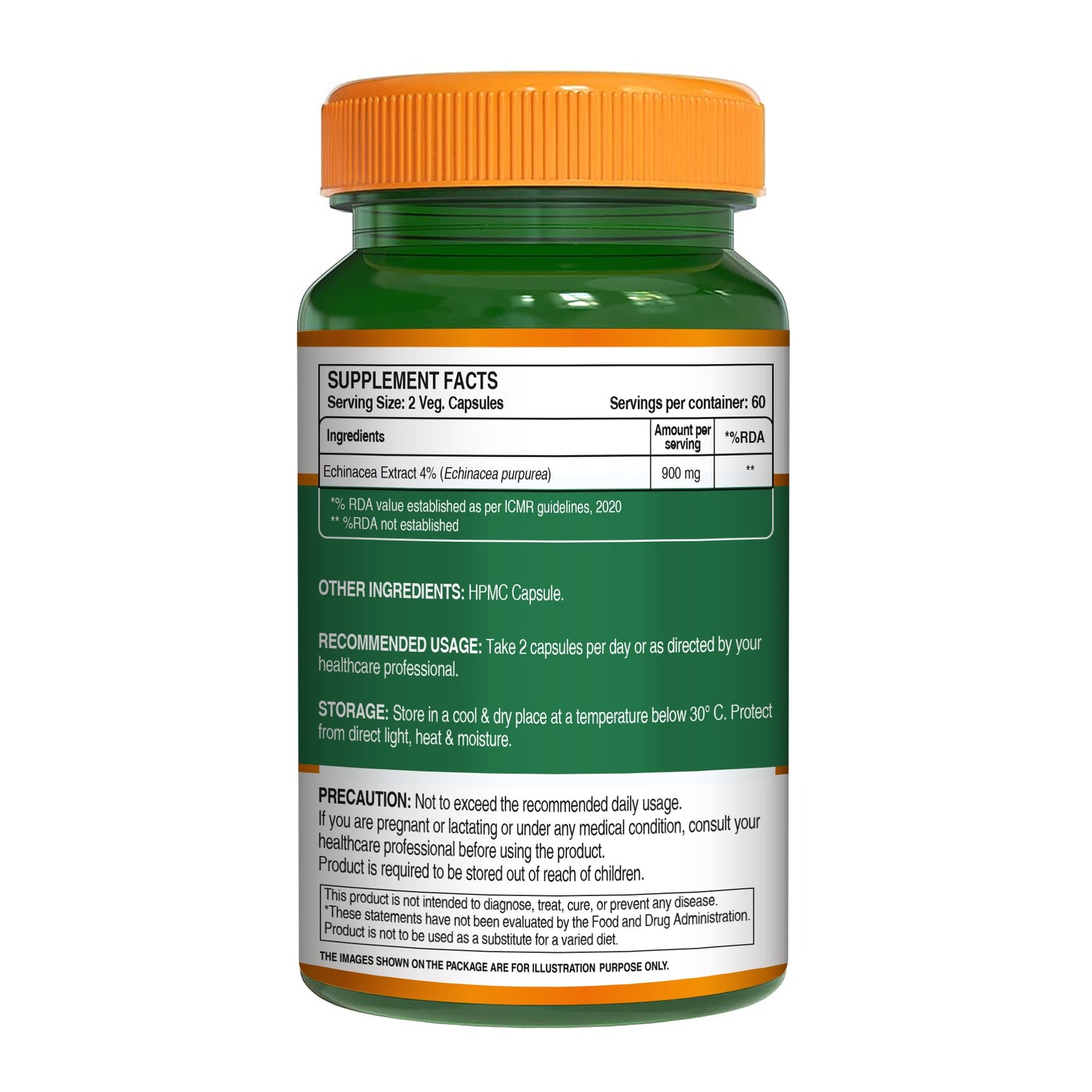 Echinacea | Purpurea Extract - Antioxidant, Immune Booster, and Anti-Inflammatory Support - Pure Nutrition - 400mg - 60 Tablets