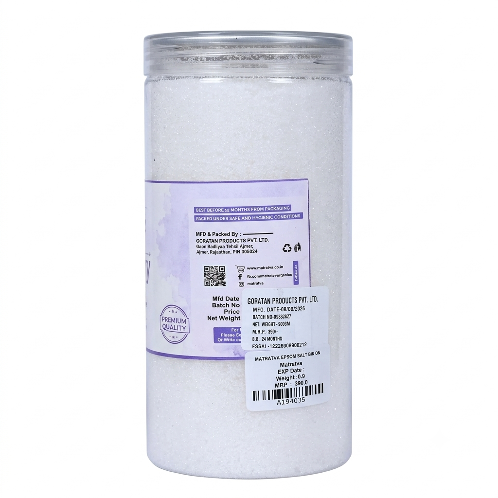 Epsom Salt (For Bath &amp; Wellness) - 100% Pure- Natural Wellness-Relax &amp; Revive – Matratva – 900gm