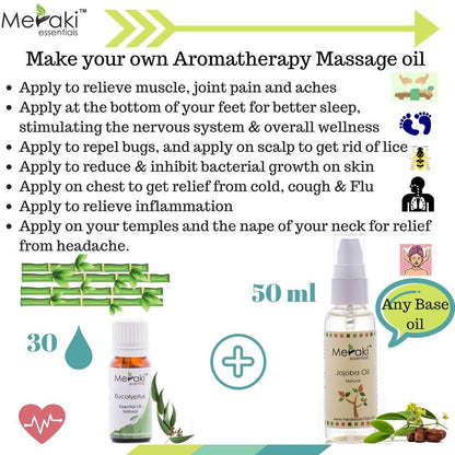 Eucalyptus Natural Essential Oil (Eucalyptus Globulus) - Natural - Indian - Meraki Essentials – 10ml