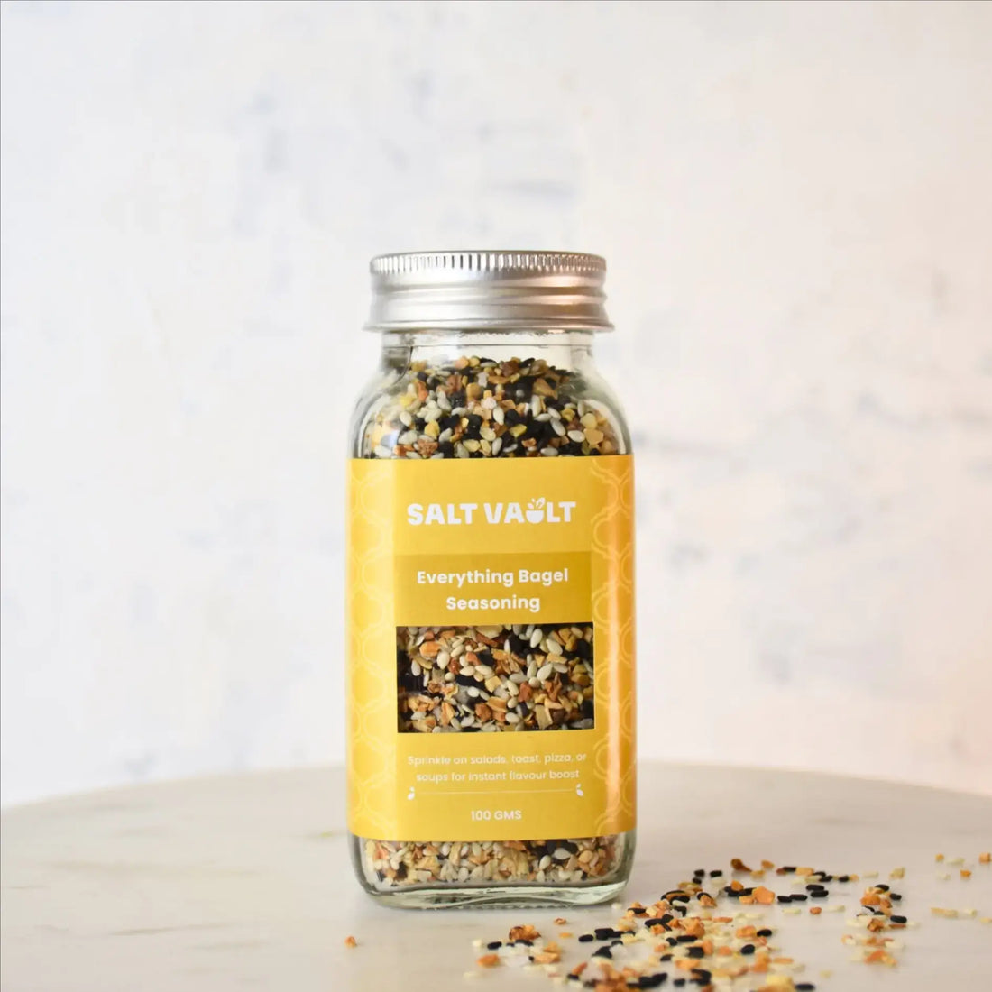 Seasoning | Everything Bagel Seasoning - Sprinkle On Salads, Toast, Pizza, Or Soups For Instant Flavour Boost - Freshly Roasted - No Added Artificial Color & No Added Preservatives - Salt Vault - 100gm