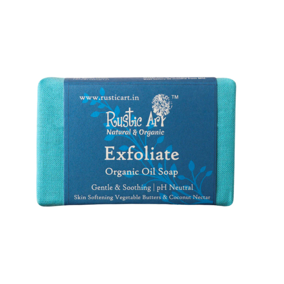 Soap | Exfoliate Soap - Organic Oil Soap - Rustic Art  - 100gm