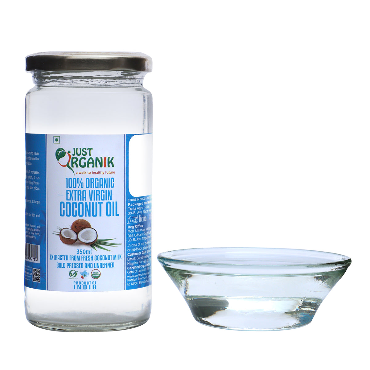 Coconut Oil | Extra Virgin Oil - USDA Organic - Cold Pressed –  Just Organik – 350ml