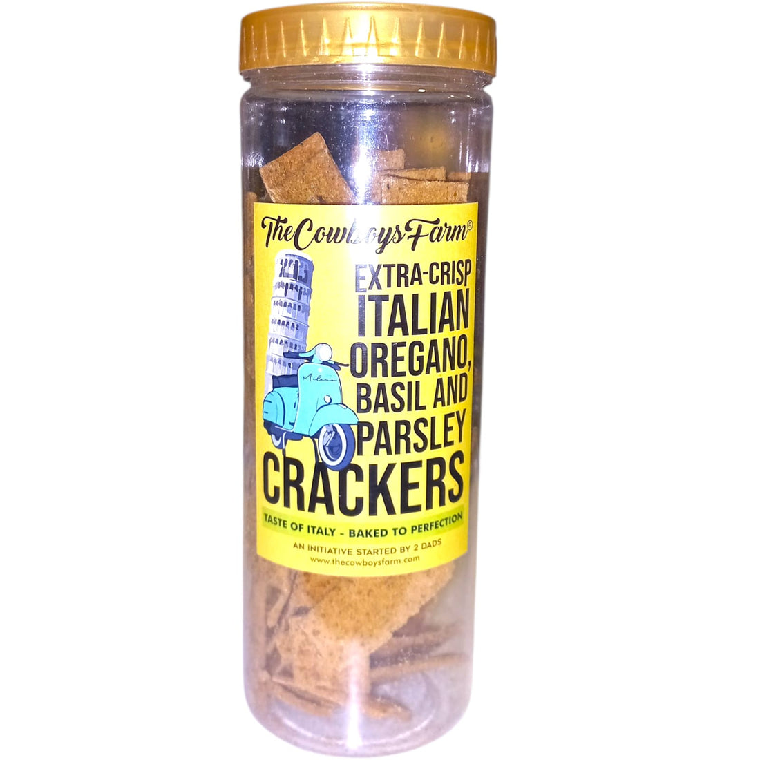 Crackers | Extra Crisp Italian Oregano Basil And Parsley Crackers - No Flavor Enhancer, No Artificial Colors &amp; No Added Preservatives – The Cowboys Farm - 140gm