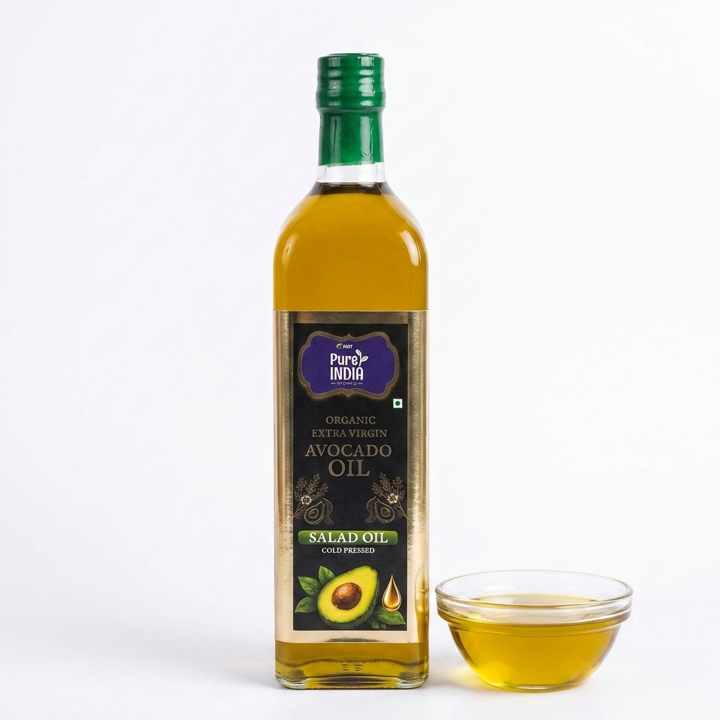 Avocado Oil | Extra Virgin Avocado Cooking Oil (Salad Oil)-USDA Organic, Gluten Free, Vegan - Cold Pressed-No Preservatives, Non Gmo -MRT Organics- 500ml