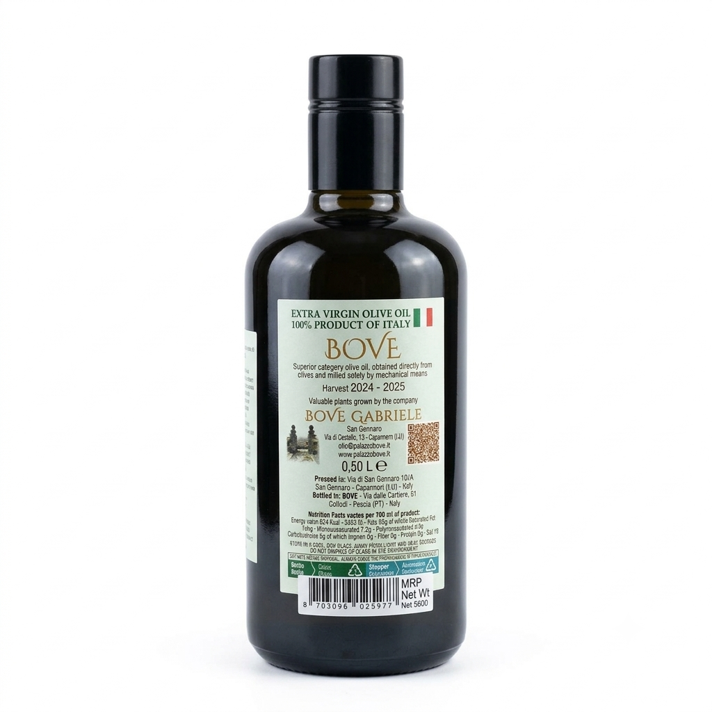 Olive Oil | Extra Virgin Olive Oil -100% Product of Italy - Bove -500ml