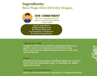 Infused Oil | Extra Virgin Olive Oil with Oregano - Cold Pressed - Nature&