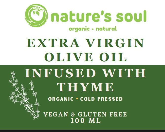 Infused Oil | Extra Virgin Olive Oil with Thyme - Cold Pressed - Nature&