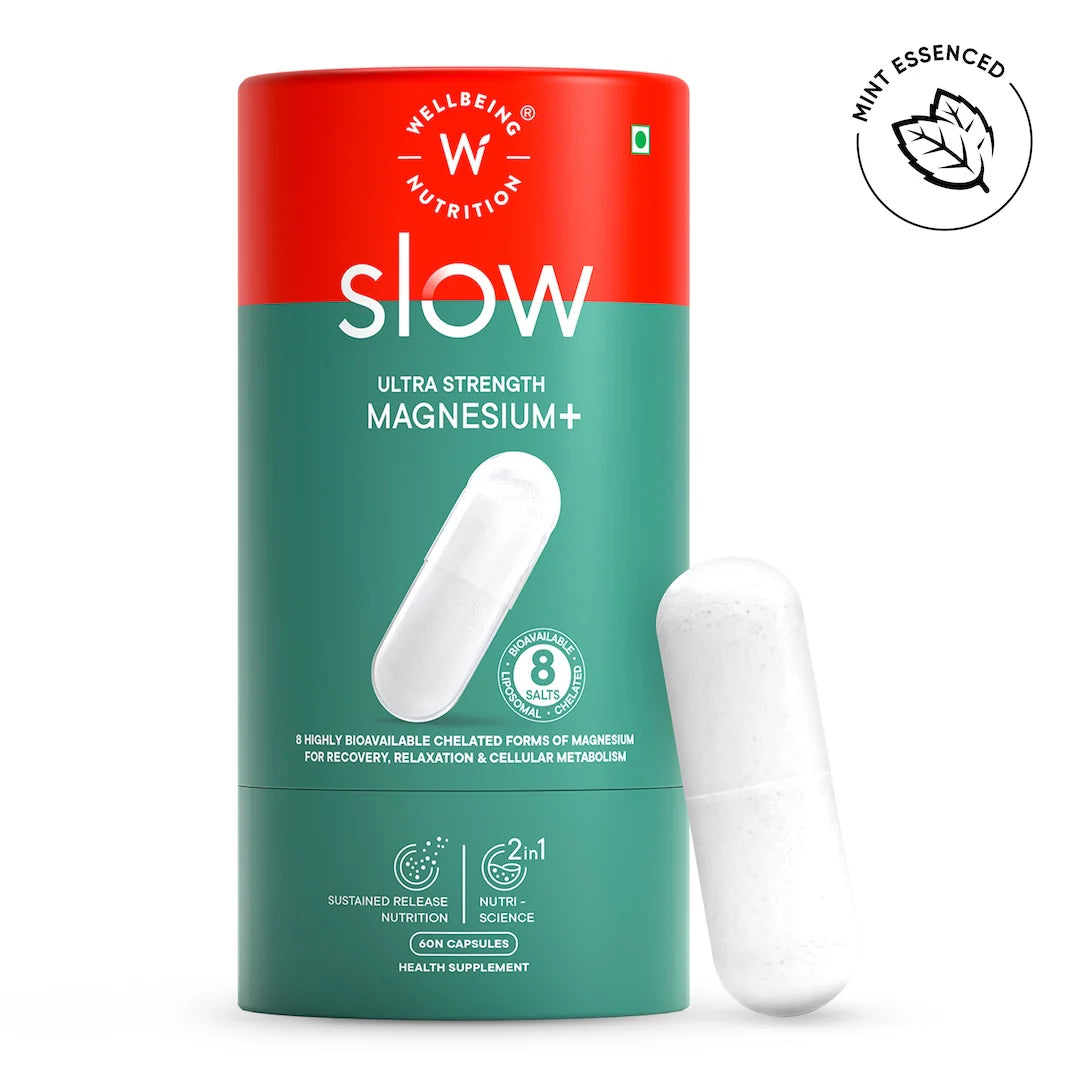 Ultra Strength Magnesium+ | Slow - Magnesium-  Improves Energy &amp; Metabolism and  Memory, Focus &amp; Attention - Wellbeing Nutrition - 60 Capsules