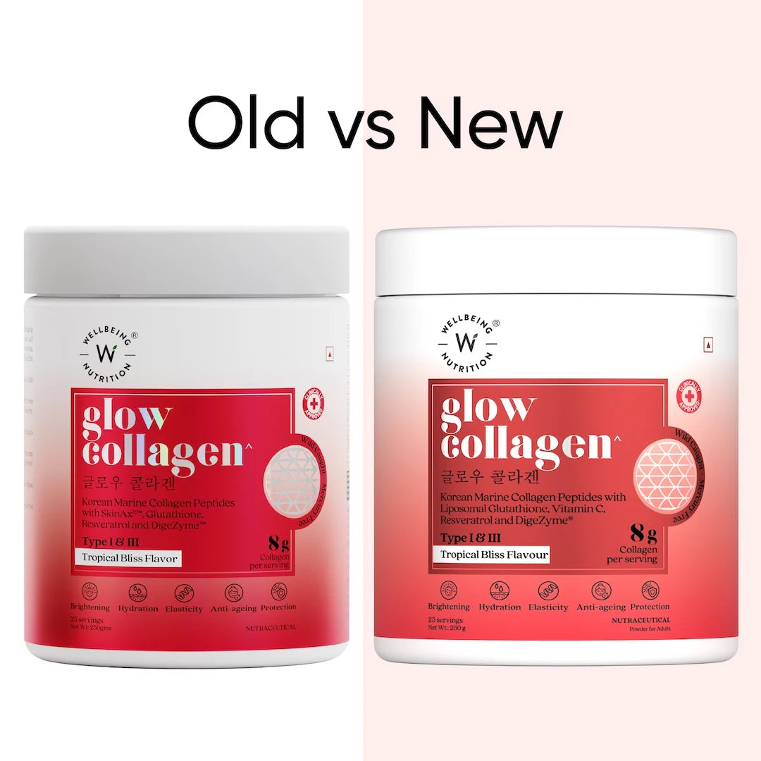 Collagen | Glow Korean Marine Collagen Peptides with Liposomal Glutathione &amp; Vitamin C-Tropical Bliss Flavour- Gluten Free, Sugar Free, Dairy Free, Keto Friendly, Soy Free &amp;amp; No Added Preservatives - Wellbeing Nutrition - 25 Serving– 250gm