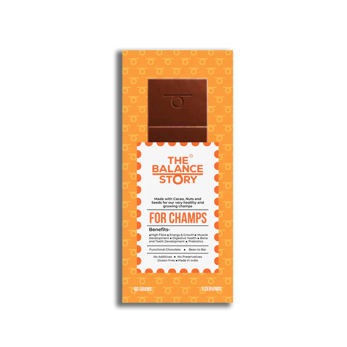 Chocolate | FOR CHAMPS – 7 Herbs Powder – Bean To Bar – Vegan, Gluten Free, No Emulsifiers, No Artificial Fillers, No Additives &amp; No Added Preservatives – The Balance Story – 60gm