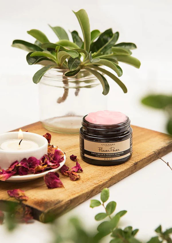 Face Cream &amp; Makeup Remover | Flower Powder - Deep Moisturizing Cleanser - All Natural - Cruelty Free, Paraben Free, Silicon Free &amp;amp; Sls Free - Gulnare - 60gm