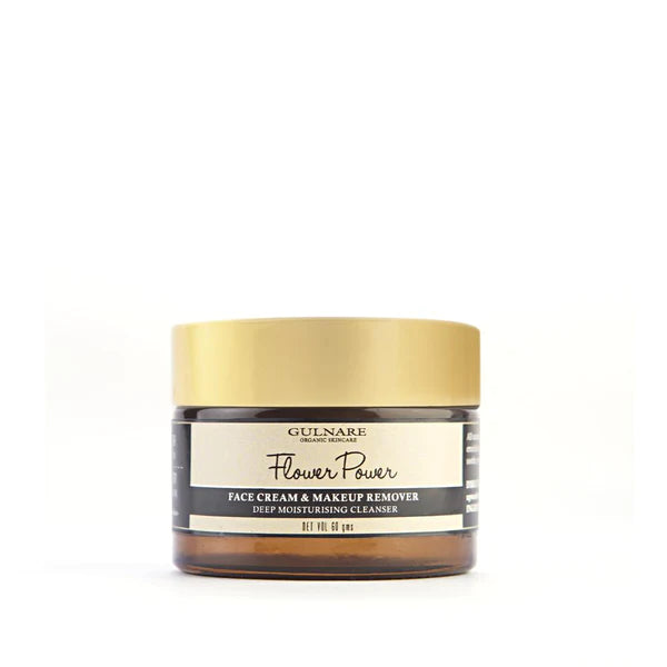 Face Cream &amp; Makeup Remover | Flower Powder - Deep Moisturizing Cleanser - All Natural - Cruelty Free, Paraben Free, Silicon Free &amp;amp; Sls Free - Gulnare - 60gm