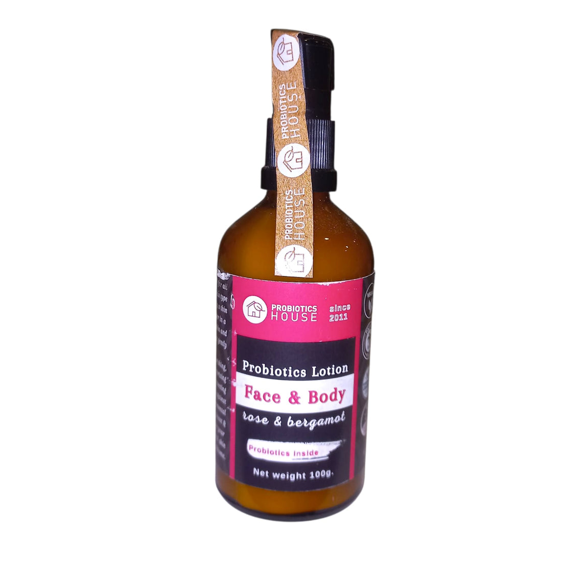Face, Body Lotion | Rose &amp; Bergamot - Probiotic Lotion - Vegan, Chemical Free, Palm Oil Free &amp; No Added Preservatives  - Probiotic House - 100gm
