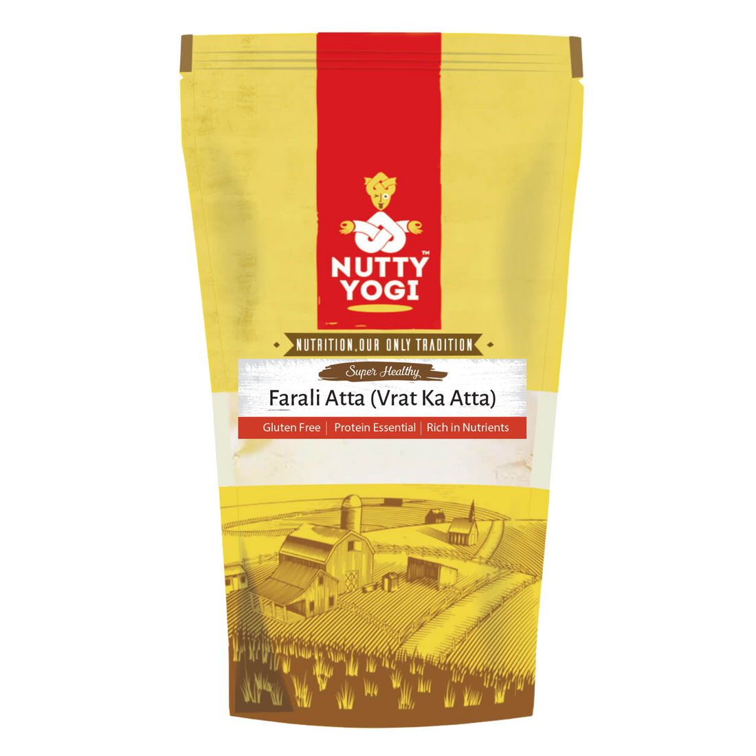 Flour | Farali Atta (Vrat Ka Atta) - Gluten Free &amp;amp; High In Nutrients - Nutty Yogi - 800gm