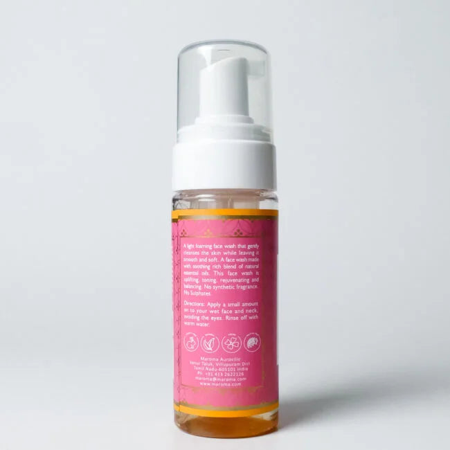 Face Wash | Orange Blossom Foaming Face Wash -100% Vegan - Gentle Cleansing, Refreshing, Balancing - No Added Preservatives - Maroma - 150ml