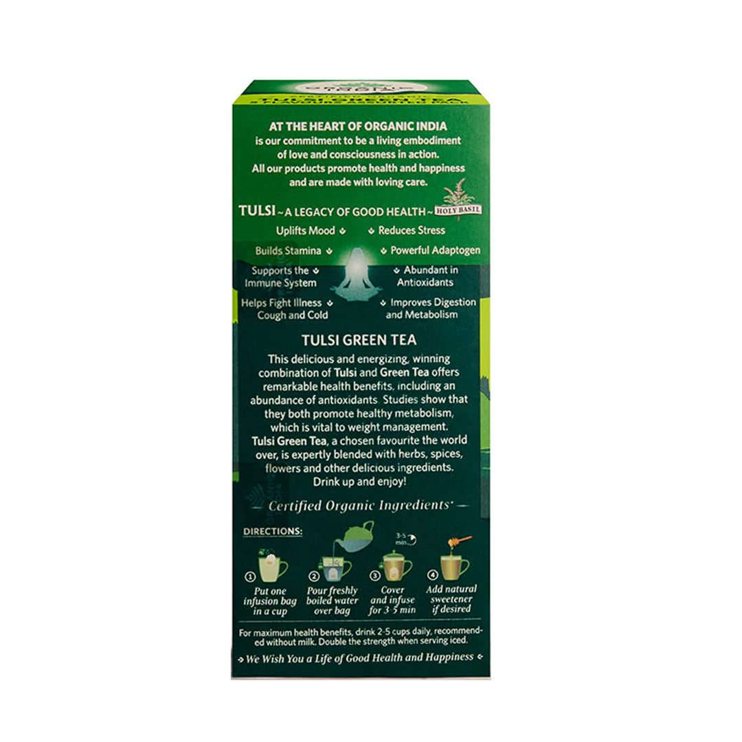 Tulsi Green Tea | (Favourites) - Lemon Ginger - Pomegranate - Jasmine - Ashwagandha - Classic - Stress Relieving &amp;amp; Uplifting - USDA Organic - Organic India - 25 Tea Bag