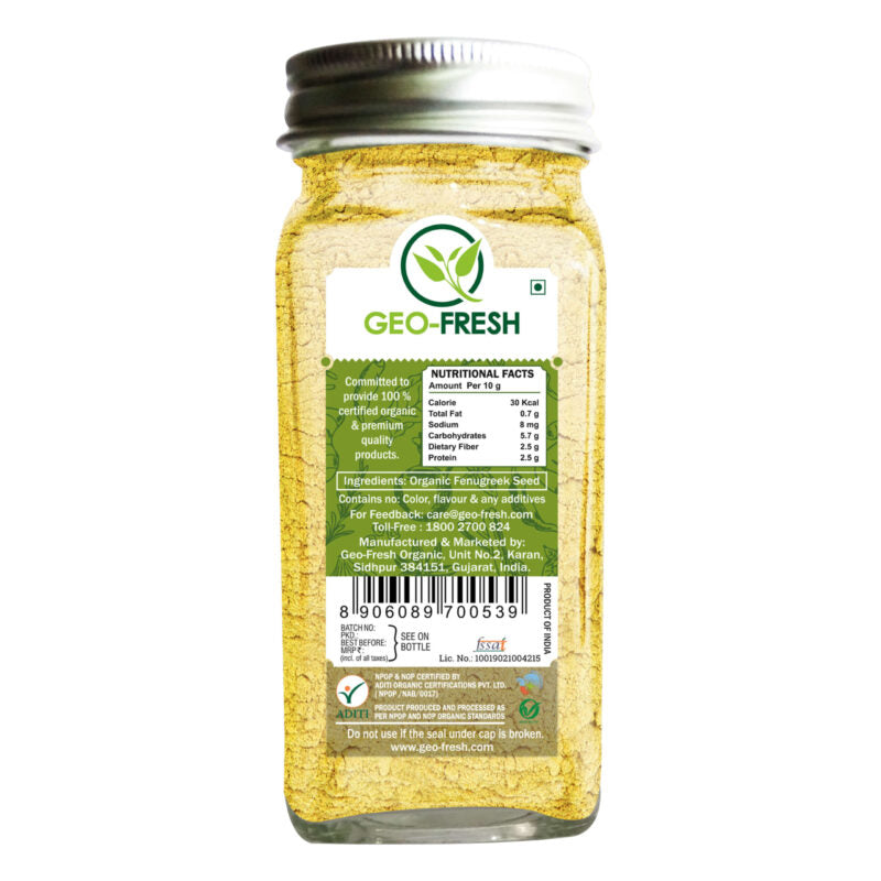 Fenugreek Powder | USDA Organic - Geo-Fresh Organic - 65gm