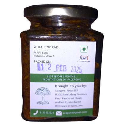 Pickle | Fenugreek Seed Pickle – No Preservatives &amp; No Artificial Coloring – Svaguna – 200gm