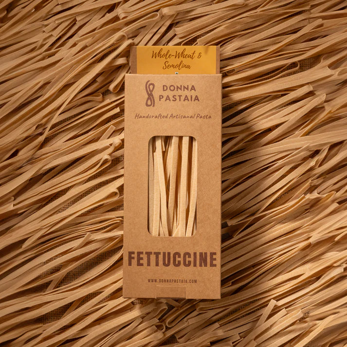 Pasta| Fettuccine Whole Wheat &amp; Semolina Pasta – Donna Pastaia – 250gm
