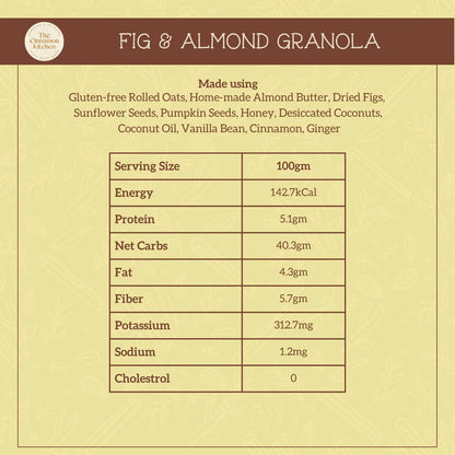 Fig &amp; Almond Granola - Gluten Free, Refined Sugar Free &amp;amp; Pcos Friendly – The Cinnamon Kitchen – 400gm