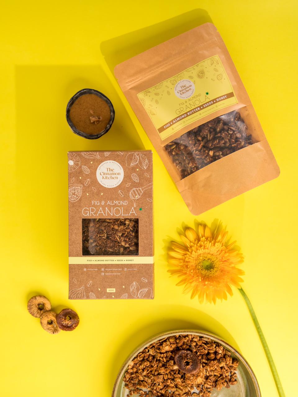 Fig &amp; Almond Granola - Gluten Free, Refined Sugar Free &amp;amp; Pcos Friendly – The Cinnamon Kitchen – 400gm