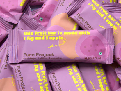 Fruit Bar | Fig Apple Fruit Bar - Vegan, Gluten Free &amp; High Fiber - Pure Project - 25gm