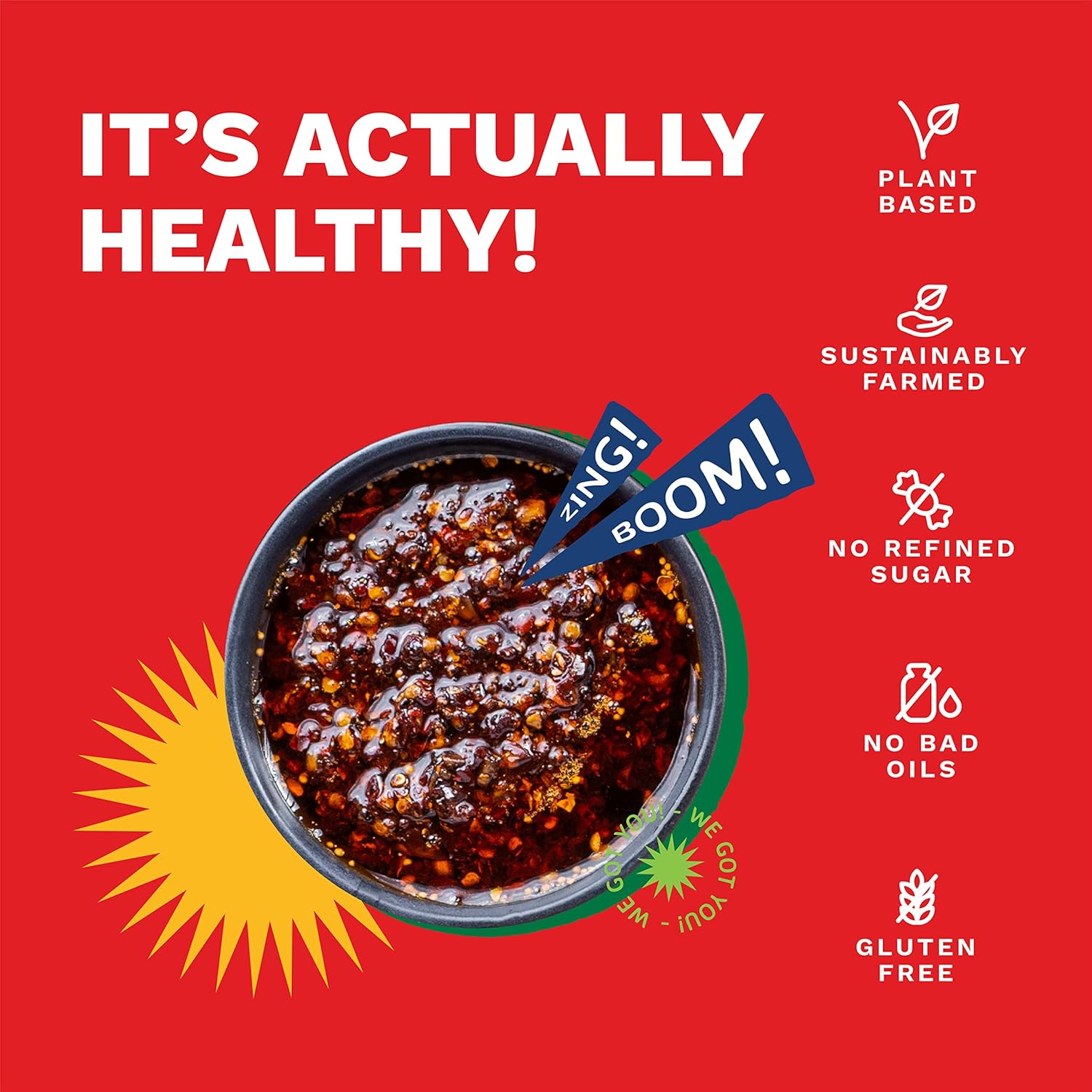 Five Chilli Oil (Spicy Smoky Savoury) - Topping - Tadka, Noodles, Pizza - Natural - Indian  - Gluten Free, No Refined Sugar &amp;amp; No Bad Oil - Boombay - 190gm