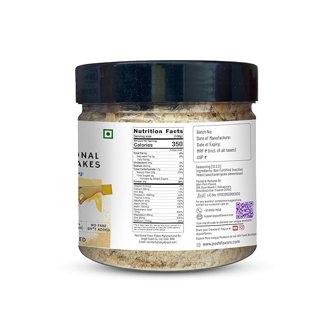 Nutritional Yeast Flakes - Natural - Indian - Vegan, Gluten Free,Cheesy &amp; Savory Nooch, Rich in Protein, B Vitamins &amp; Minerals, Plant-based Superfood -Sprinkl&