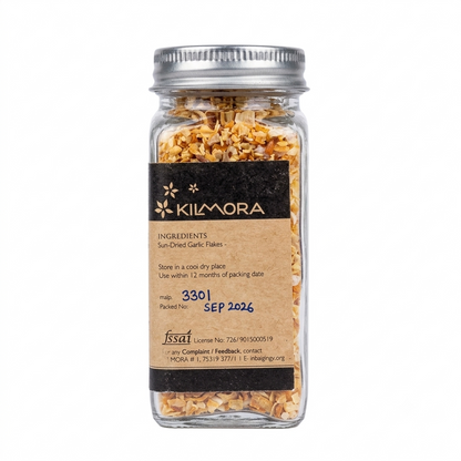 Seasoning | Garlic Flakes - No Additives, No Artificial Flavours &amp; Preservatives Free - Kilmora - 75gm